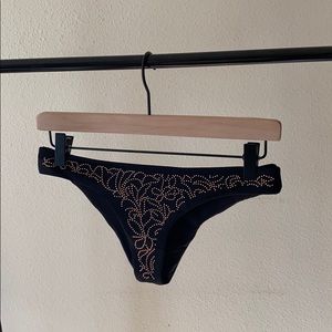 Beach Riot Black Bikini Bottom with Gold Accents